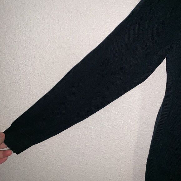 All Saints Kimba Jumper Pullover Sweater Navy Blue Silk Cotton Small Side Slits - Picture 5 of 8